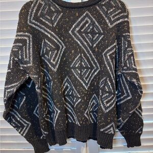 Vintage Mark Alexander knit sweater 100% cotton featuring geometric pattern L